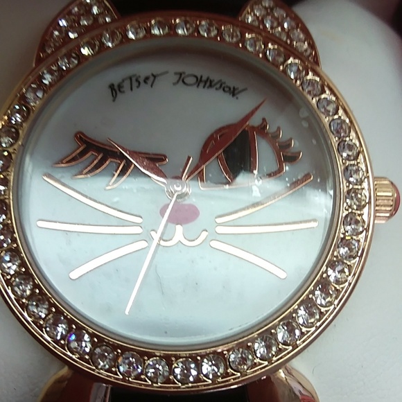 Betsey Johnson New Black Cat Watch